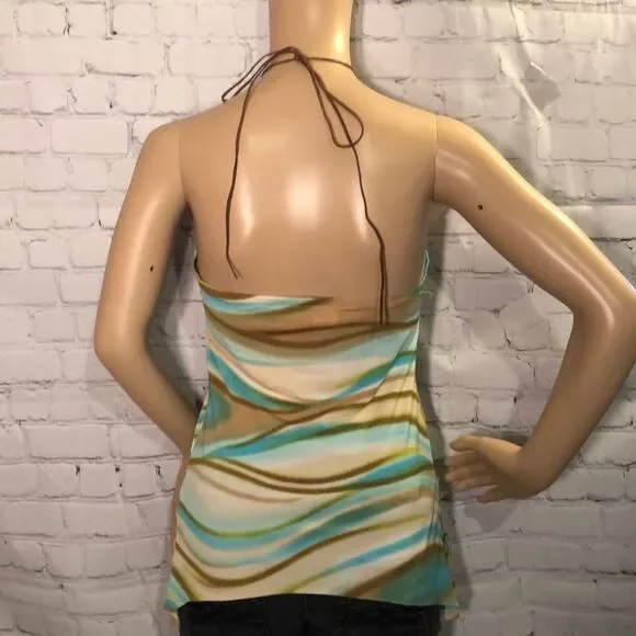 Janette Vintage 1990s Y2K Beachy Sleeveless Top Or Swim Cover Up Medium - Picture 6 of 8